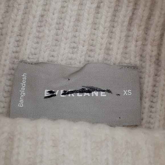 Everlane The Felted Merino Funnel-Neck Pullover in Heathered Oat XS Medium - Picture 4 of 6